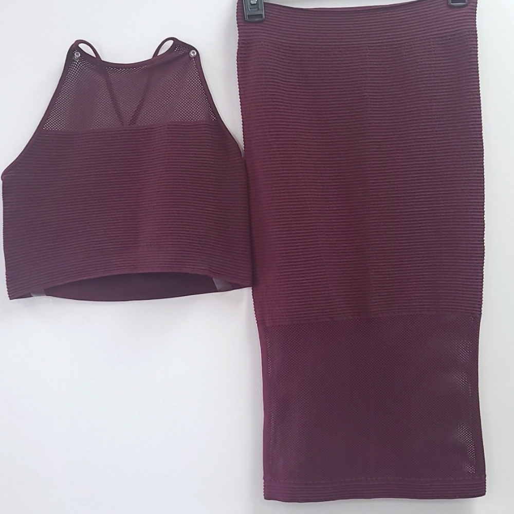 BCBG crop/skirt set